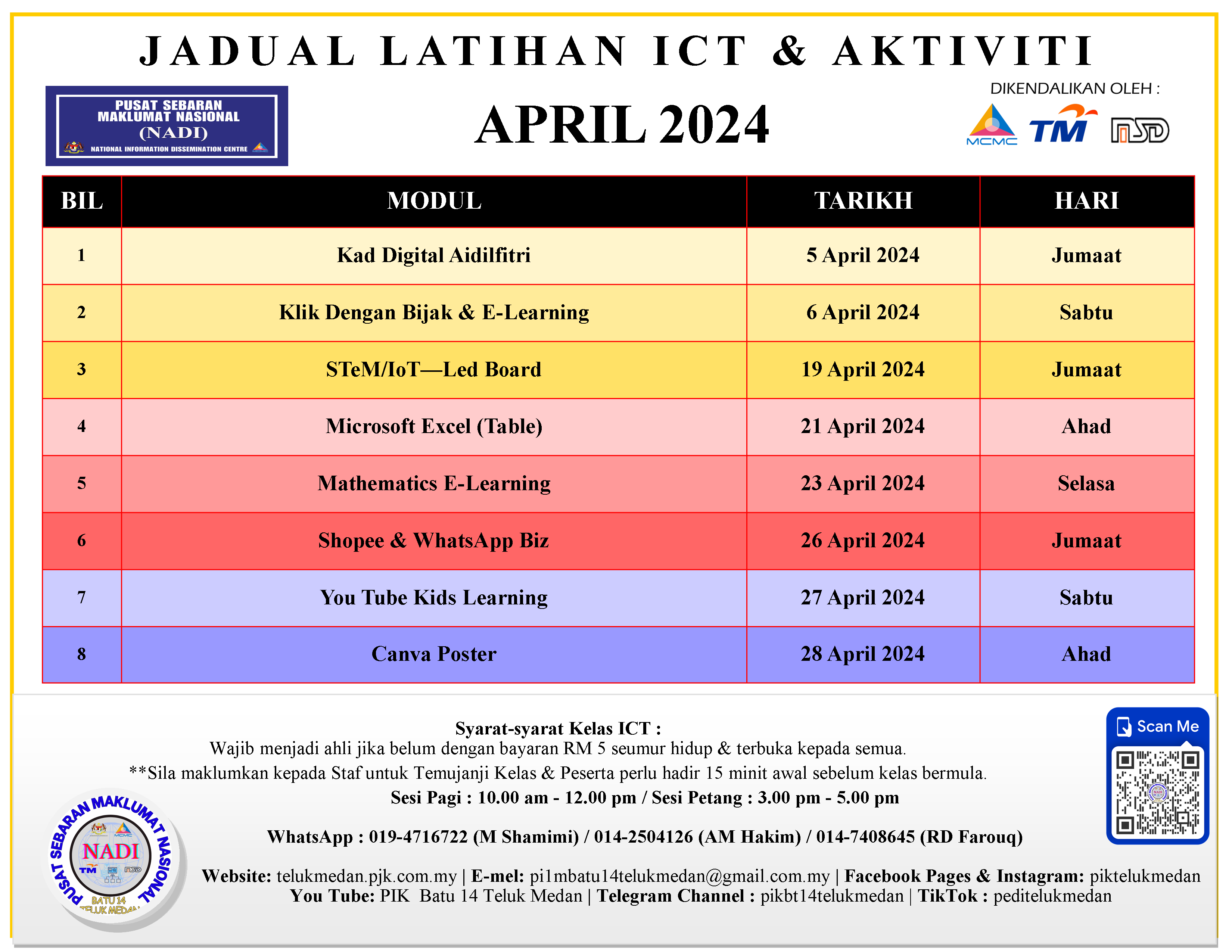 Jadual NADI April 2024