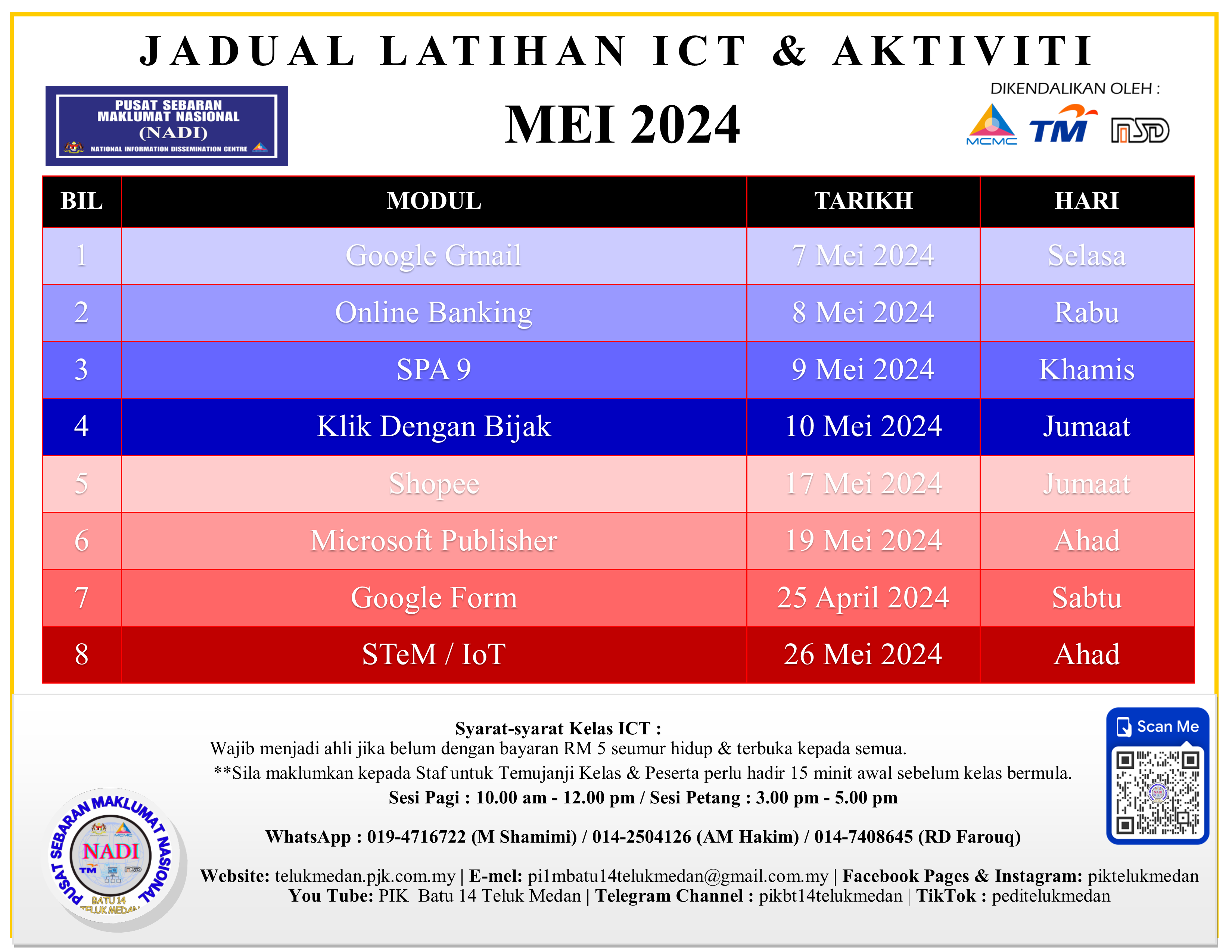 Jadual NADI Mei 2024