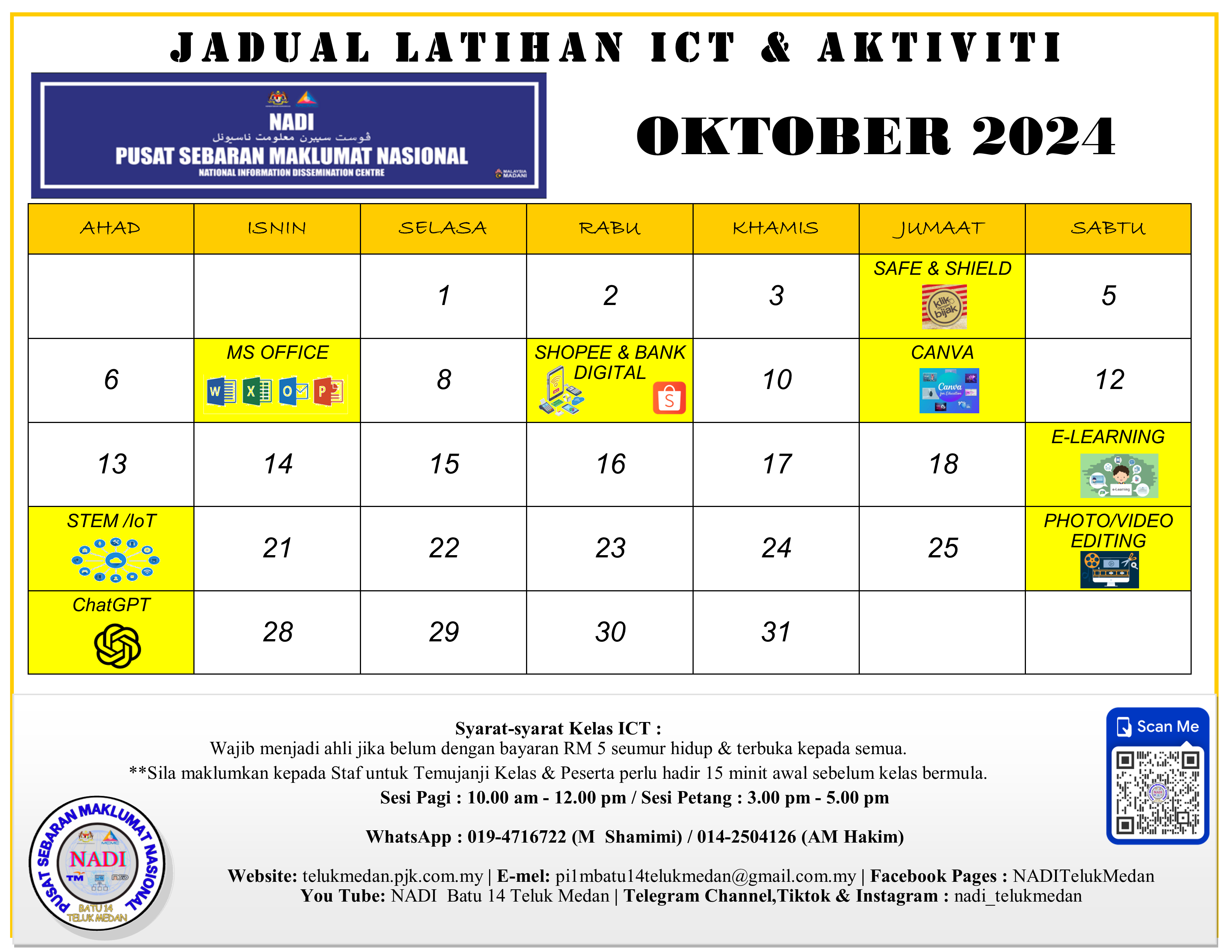 Jadual NADI Oktober 2024