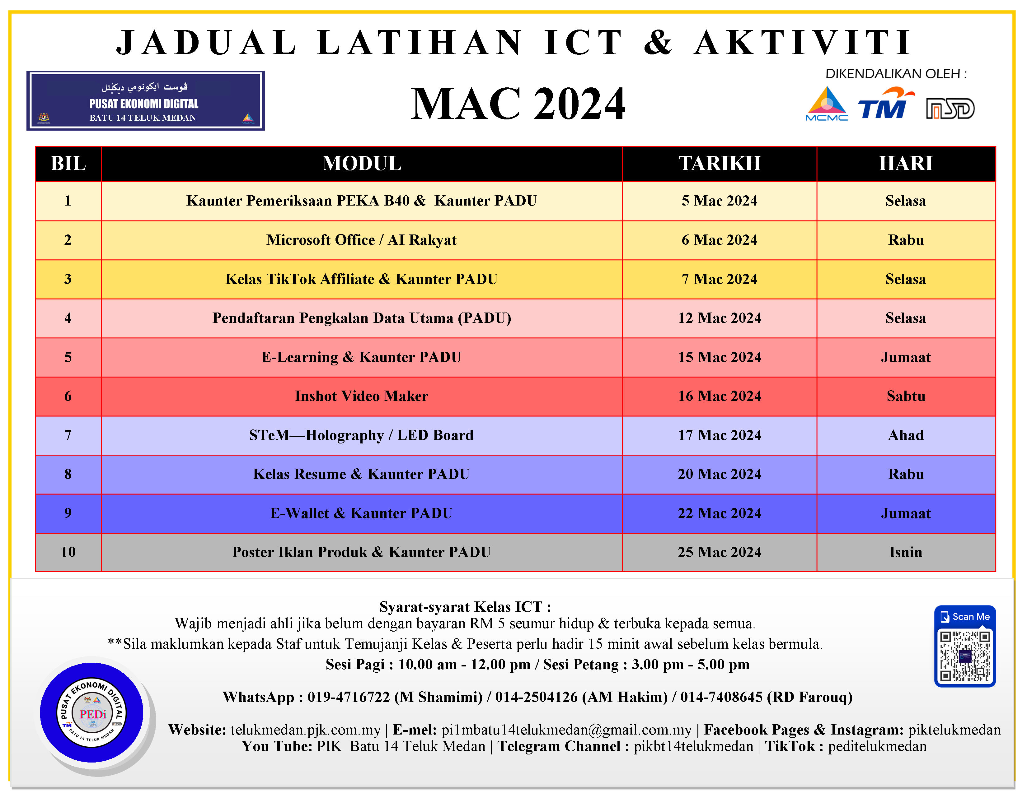 Jadual NaDi MAC 2024