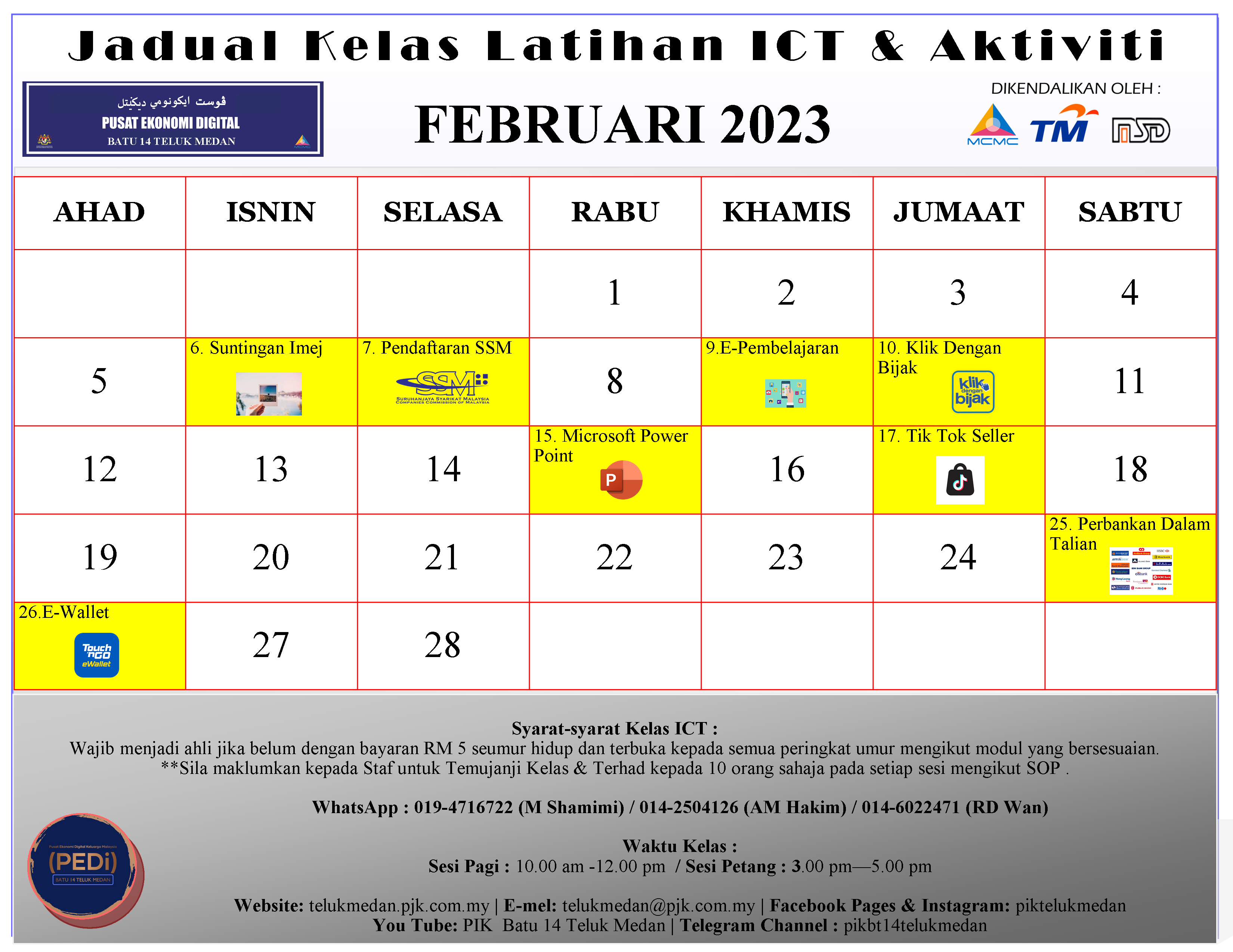 Jadual PEDi Feb 2023