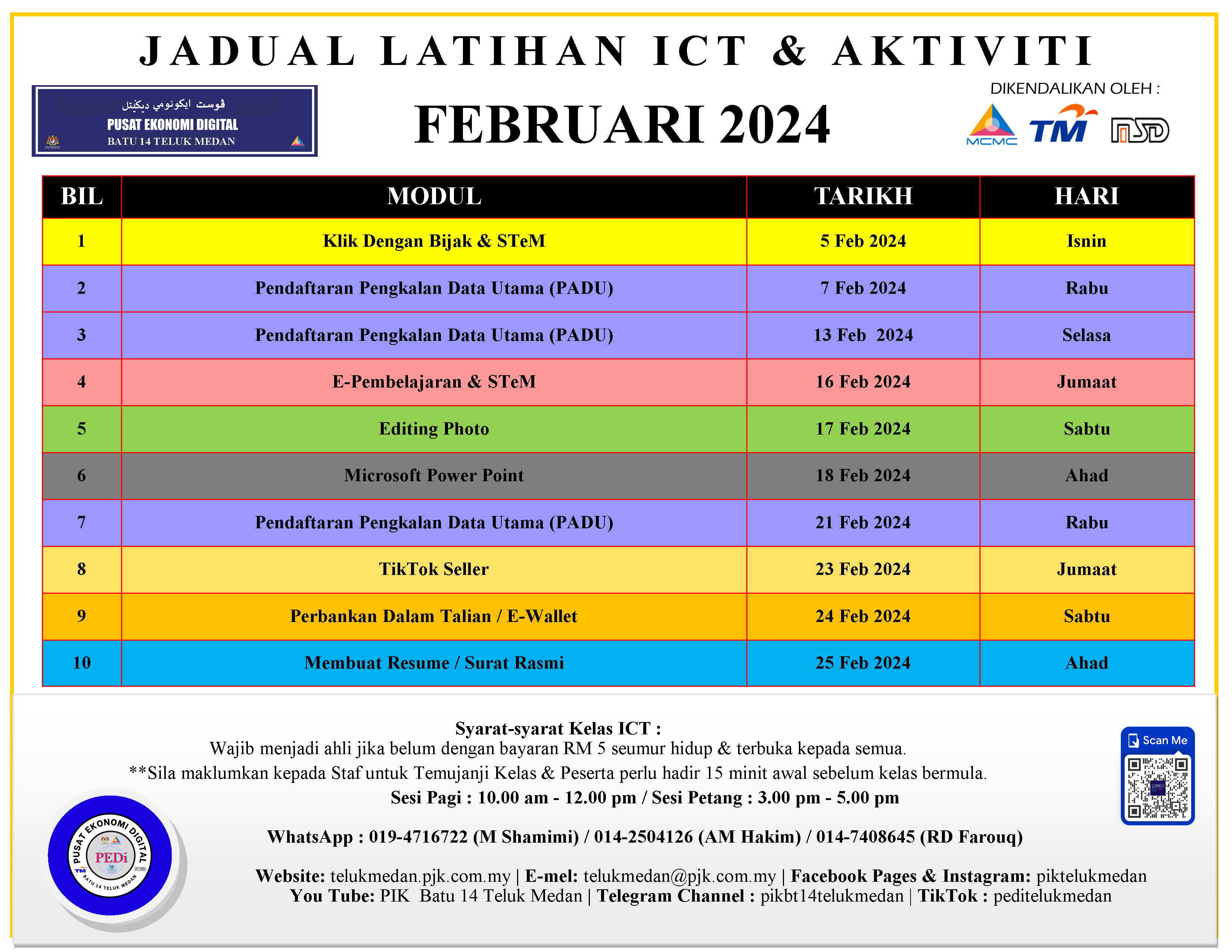 Jadual PEDi Feb 2024