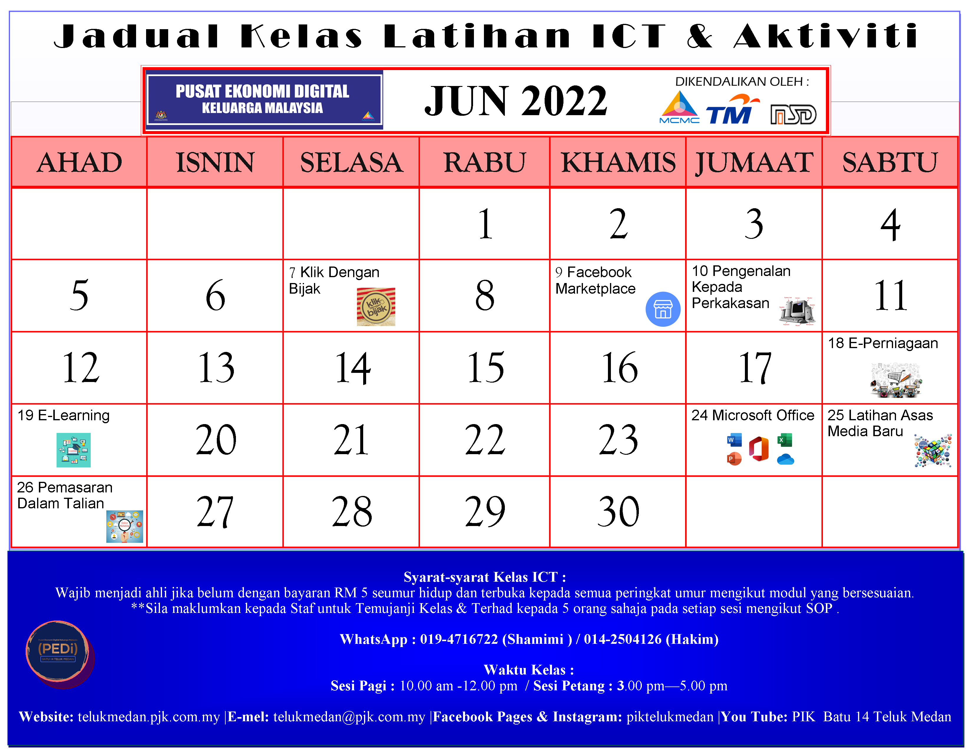 Jadual PEDi Jun 2022