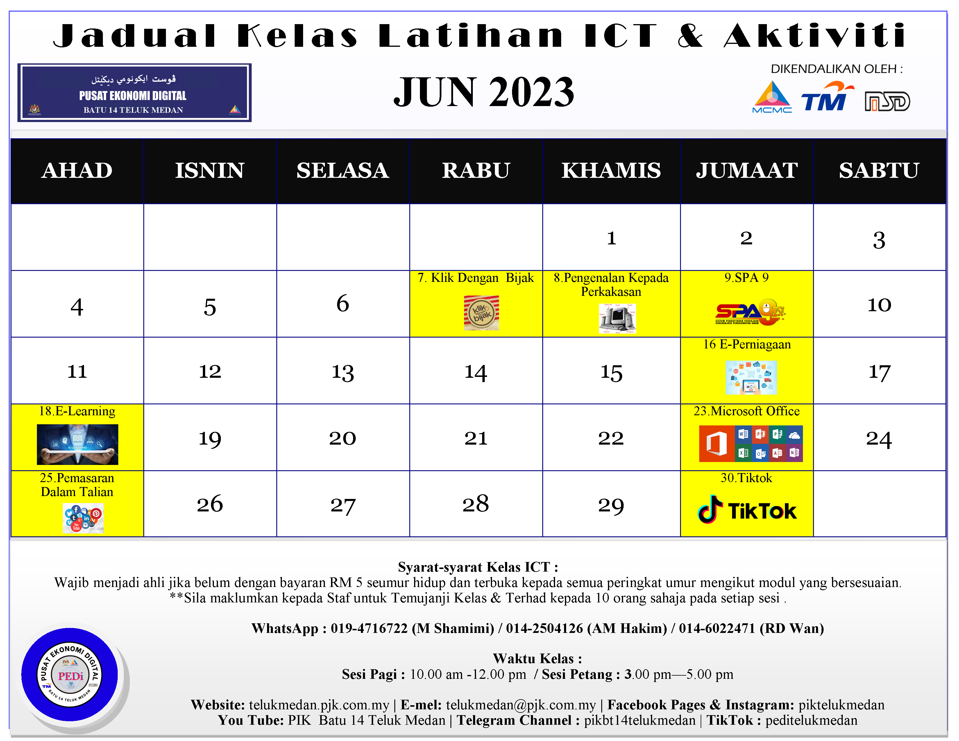 Jadual PEDi Jun 2023