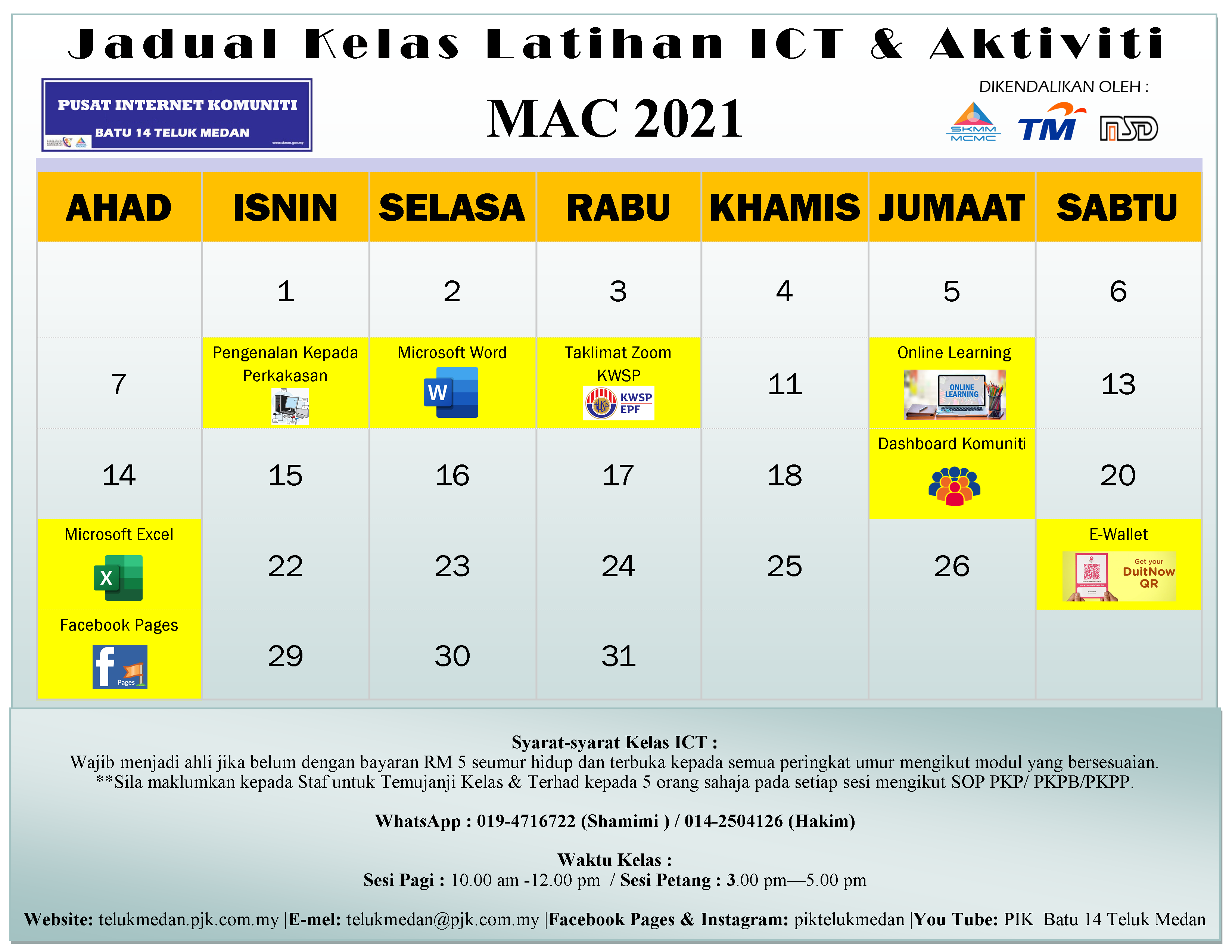 Jadual PIK Mac 2021