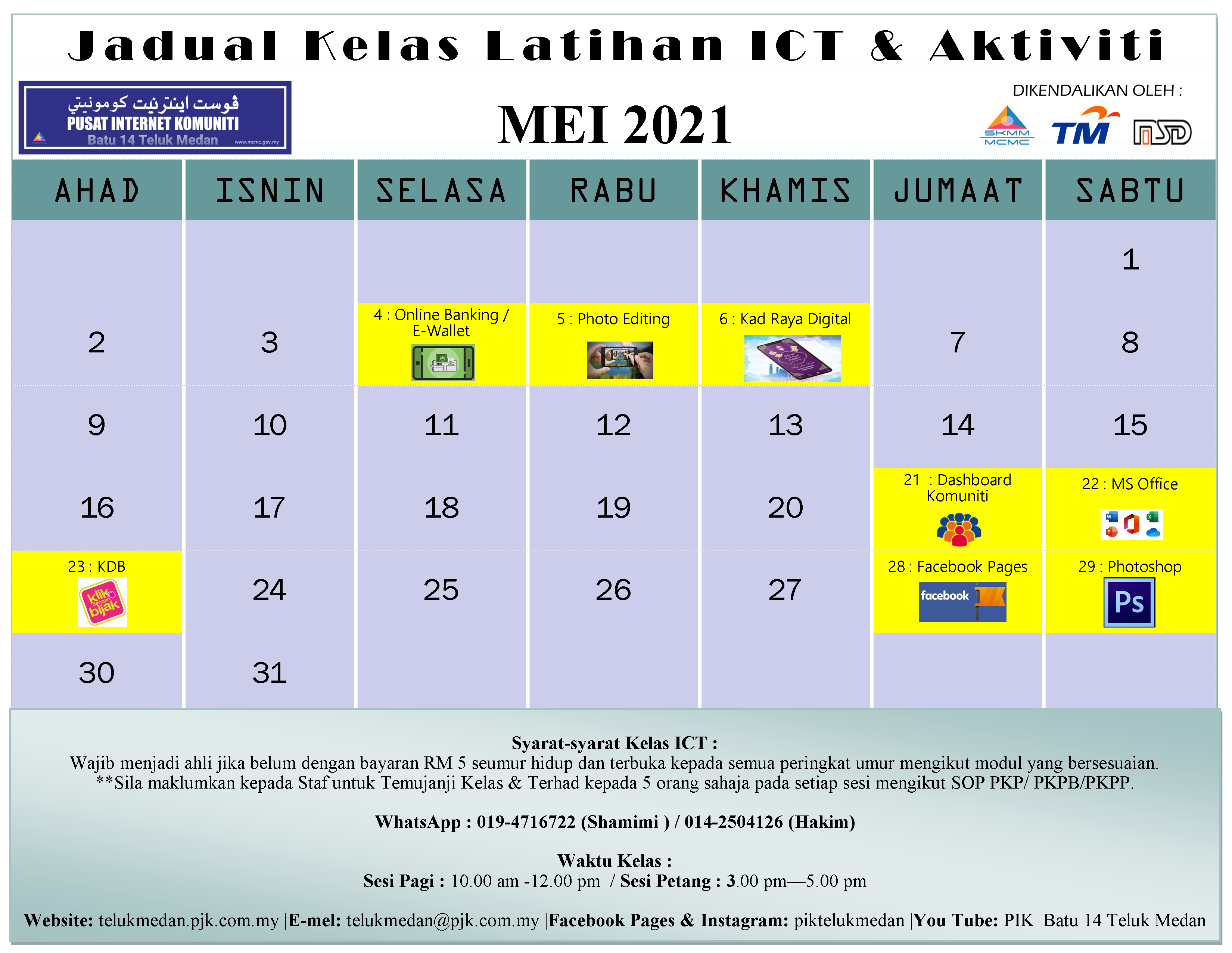 Jadual PIK Mei 2021