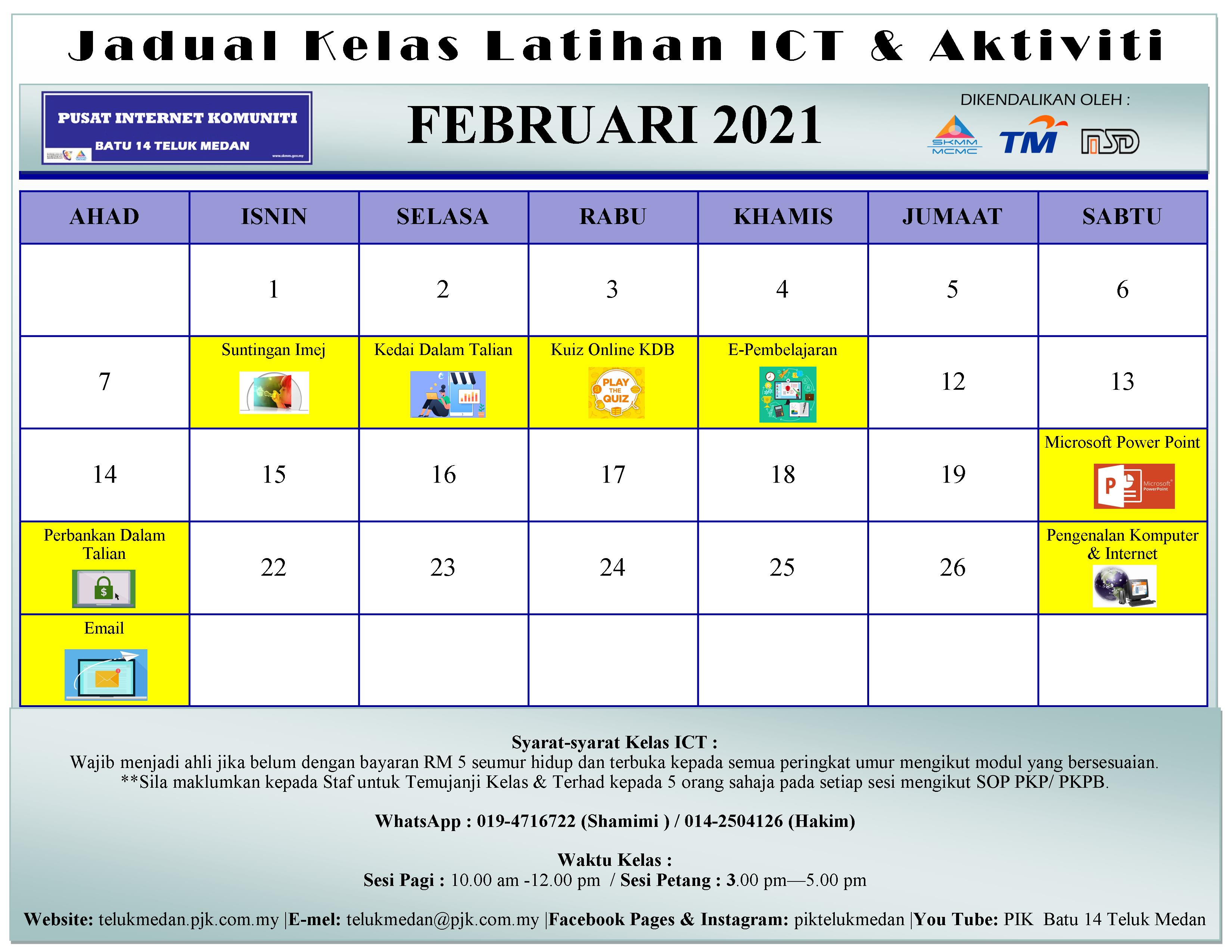 Jadual PIM Feb 2021