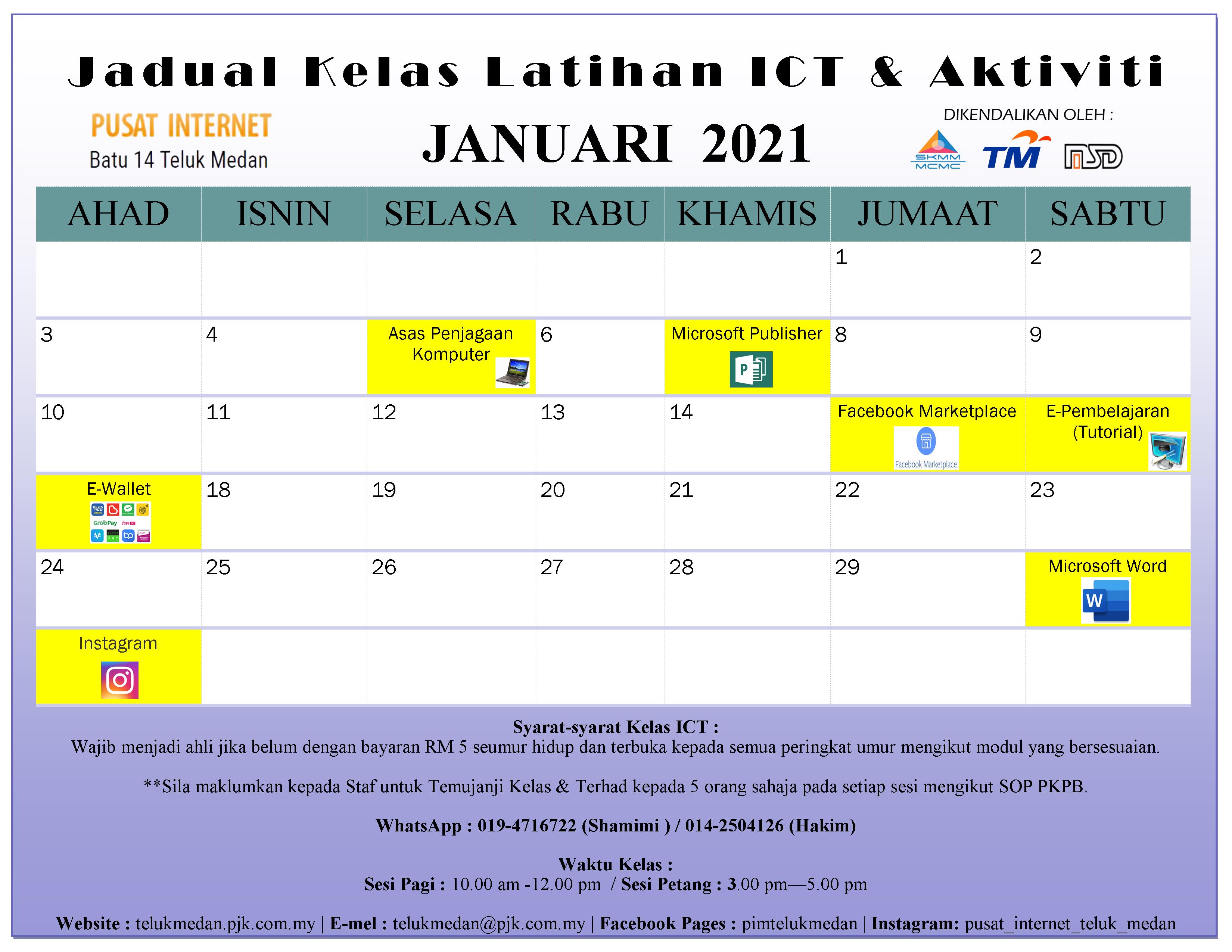 Jadual PIM Jan 2021