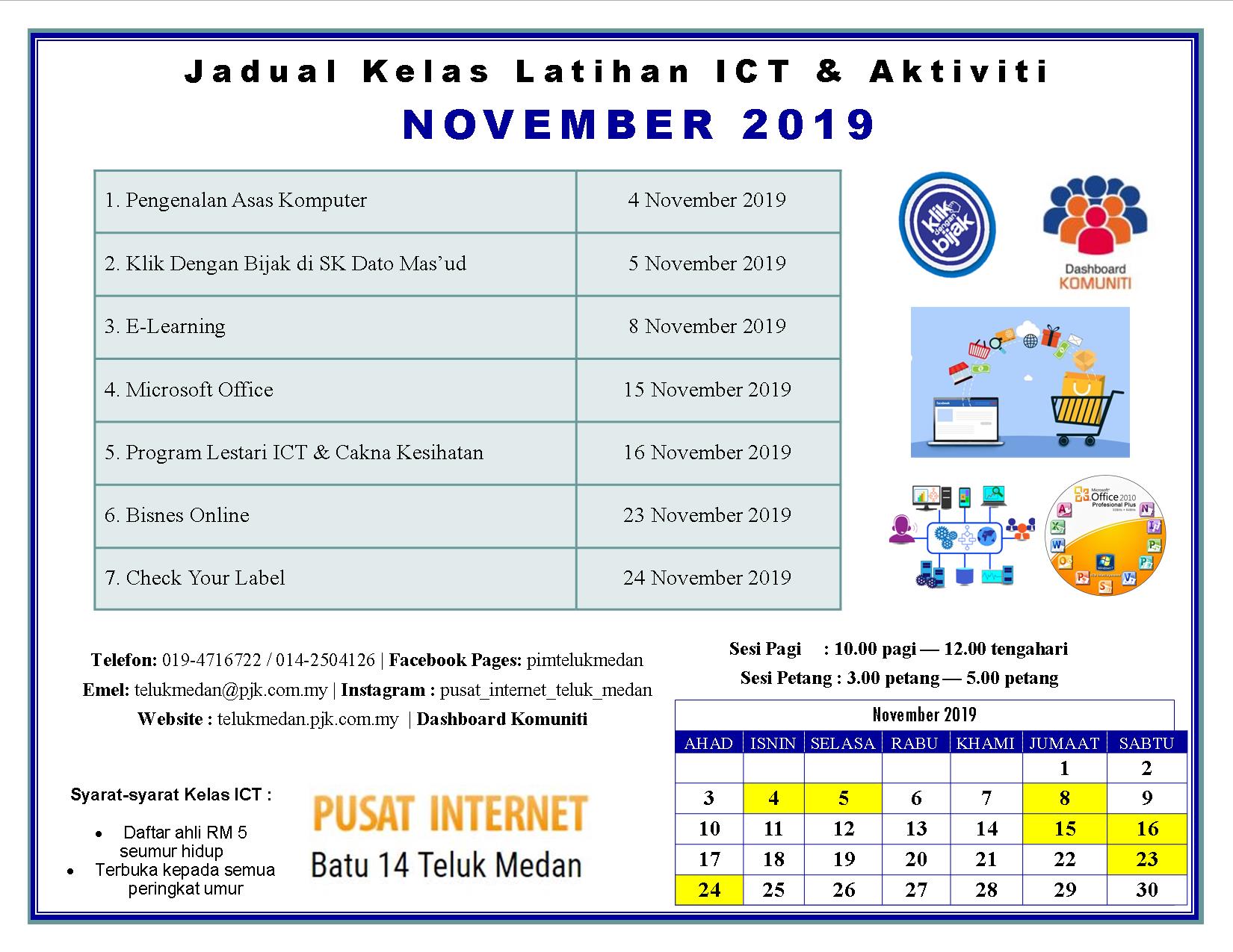 Jadual PIM NOVEMBER 2019