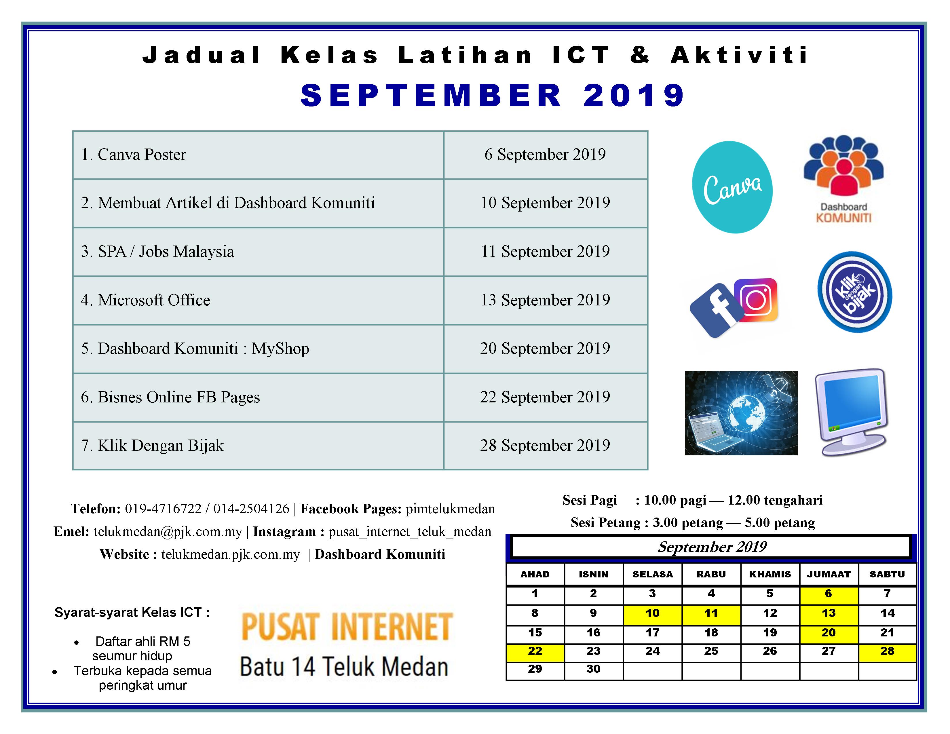 Jadual PIM September 2019