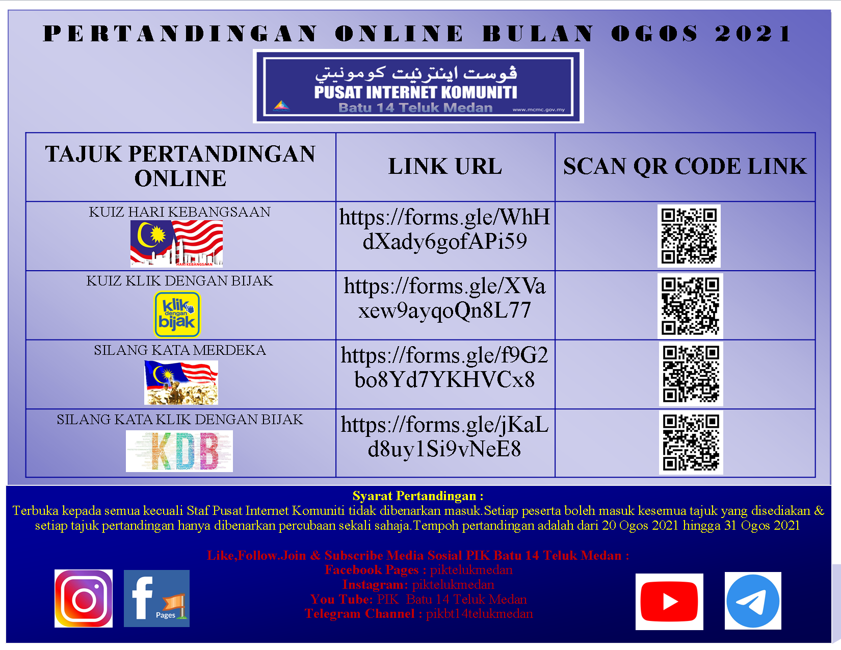 Pertandingan Online Ogos 2021 2