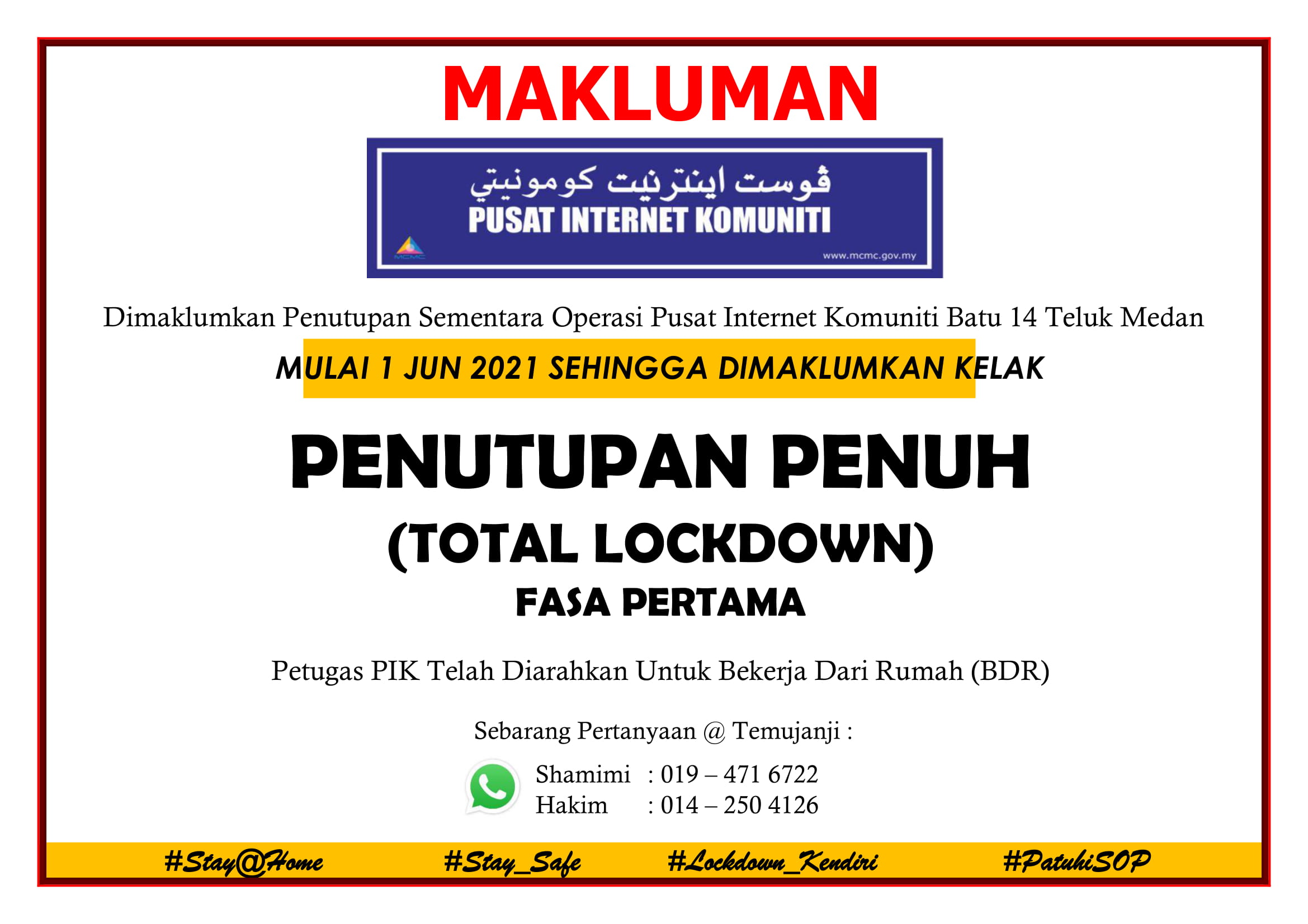 lockdown notis-1 Julai 2021